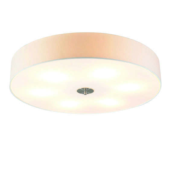 QAZQA Landelijke ronde plafondlamp wit 70cm - Drum