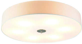 QAZQA Landelijke ronde plafondlamp wit 70cm - Drum