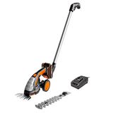 WORX 18 V (20 V MAX) accu gras- en struikschaar WG801E.3, PowerShare, heggenschaar gazonschaar 12 cm struiktrimmer, 10 cm grasmes, telescopische steel gazonkantenschaar