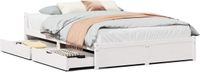 vidaXL Bedframe zonder matras massief grenenhout wit 140x200 cm