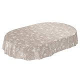 ANRO Tafelkleed van afwasbaar tafelzeil bistro, beige, retro modern, ovaal, 140 x 180 cm