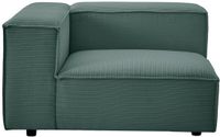 Vente-unique Hoekfauteuil links in groen ribfluweel RUZOLO