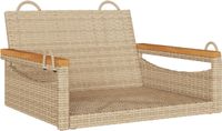 vidaXL Schommelbank - 63x62x40 cm - Poly Rattan - Beige
