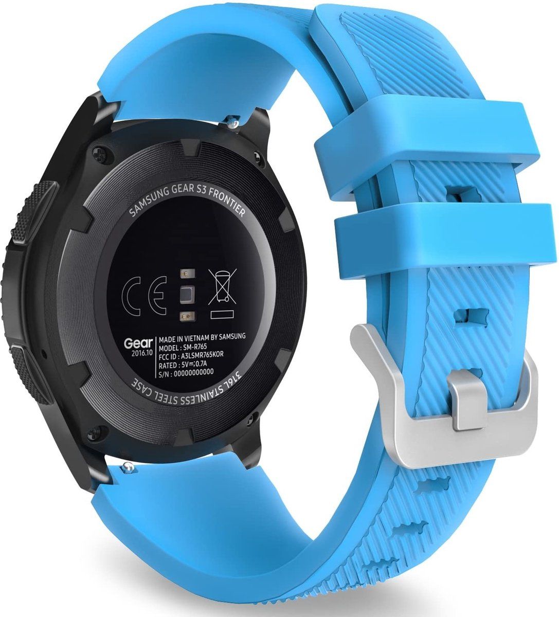 Strap-it Smartwatch bandje 20mm - siliconen bandje lichtblauw - Geschikt voor Samsung Galaxy Watch 41mm/42mm