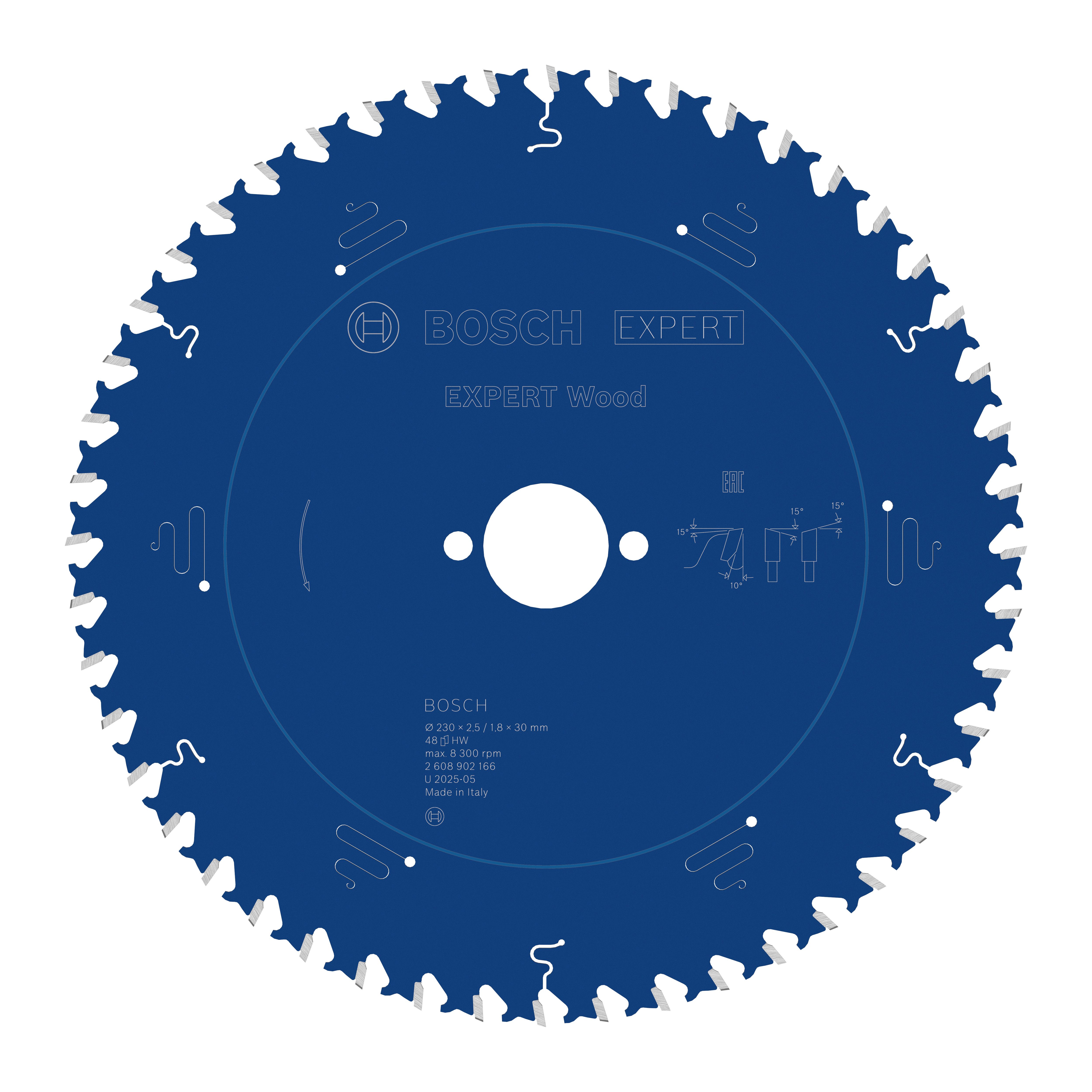 Bosch Accessoires EXPERT Wood Cirkelzaagblad | 230 x 2,5/1,8 x 30 mm | T48 - 2608902166