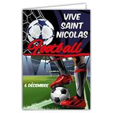 Afie 68-1310 Kaart met envelop Vive Saint Sinterklaas, 6 december, voetbal, spelers, aanvallers, verdediging, doel, rond, ventilator, vrienden, om te verzamelen, team, rood en goud dogen