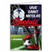 Afie 68-1310 Kaart met envelop Vive Saint Sinterklaas, 6 december, voetbal, spelers, aanvallers, verdediging, doel, rond, ventilator, vrienden, om te verzamelen, team, rood en goud dogen