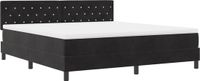 vidaXL Boxspringbed met matras, zwart, 180 x 200 cm, fluweel