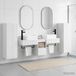 Maison Exclusive Ensemble de 5 meubles de salle de bain, finition laquée blanche, dimensions : 136 x 35 x 80 cm