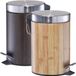 Zeller 2x Houtprint Pedaalemmer 3 Liter Bruin 17 x 26 cm