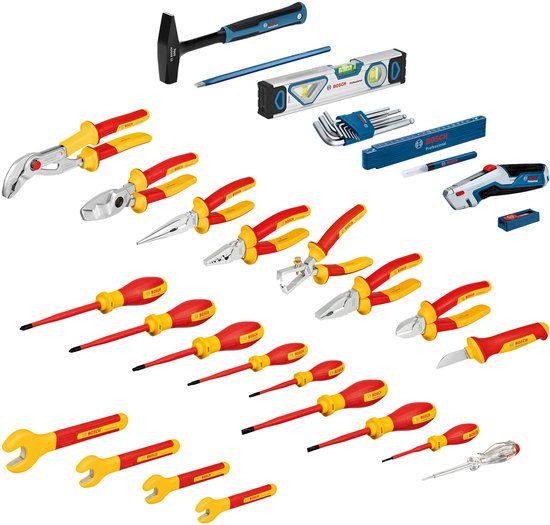 Bosch Professional Elektricienskoffer - 37 Delig - 21 VDE handgereedschappen - 16 Extra Gereedschappen - Inclusief L-Boxx