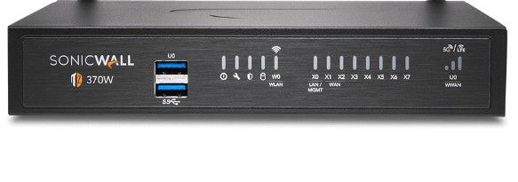 SonicWall TZ370 Firewall - 3000 Mbit/s - 8x Ethernet Ports - 2x USB 3.0