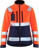 Blåkläder 4902-2517 Softshell jack High Vis Oranje/Marineblauw Maat L