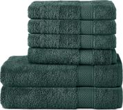 Komfortec Handdoekenset 4x handdoek 50x100 cm en 2x badhanddoek 70x140 cm - 100% Katoen - Donkergroen