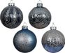 Decoris Decostar Kerstbal glas d8 cm blauw