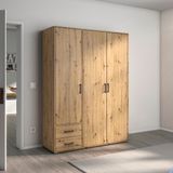 Rauch Voyager 3-deurs Kledingkast met Laden - Artisan Eiken