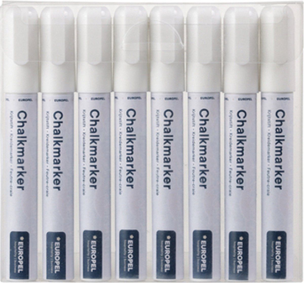 Europel Krijtstift 6mm wit etui 8 stuks