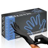 MAXTER Poedervrije nitril handschoenen, 100 stuks, maat L, zwart