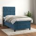 Maison Exclusive - Lit boxspring avec matelas, bleu foncé, 90x190 cm, velours