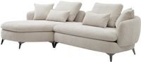 Vente-unique Hoekbank links in beige chenillestof PIPANI