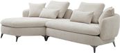 Vente-unique Hoekbank links in beige chenillestof PIPANI