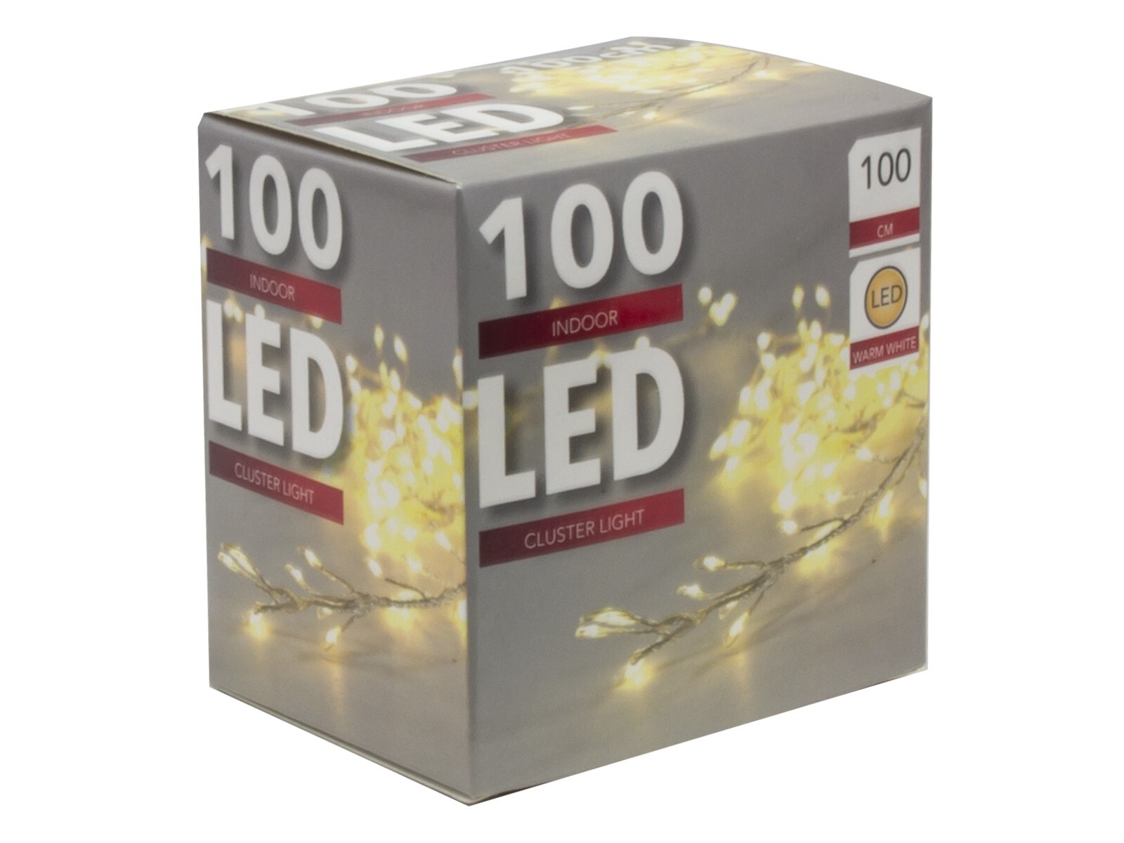 Hit Draad cluster 100 lamps warm LED 1 meter excl. batterijen