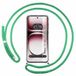 Transparante Oppo Transparante beschermhoes voor de Oppo Reno 12 5G, met koord in watergroen