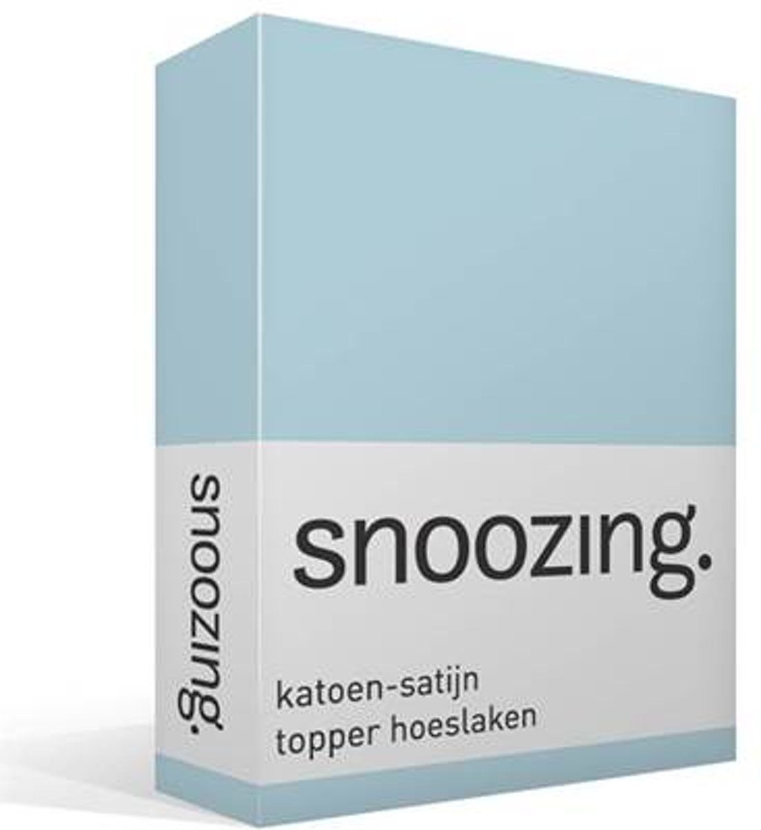 Snoozing Katoen-satijn Topper Hoeslaken - Lits-jumeaux (180x210 cm) - Blauw