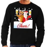 Bellatio Decorations Shoppartners Bv Foute kersttrui cheers met dronken kerstman zwart voor heren XL