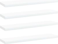 vidaXL - Wandschappen - 4 st - 40x10x1,5 cm - bewerkt hout - wit