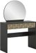 Hioshop Prisma kaptafel 1 lade 1 spiegel zwart, goudkleurig