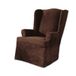 Surefit Suede Box Kussen Sofa Een Stuk Slipcover, Relaxed Fit, Polyester, Machine Wasbaar, Blend, Chocolade Kleur, Vleugelstoel