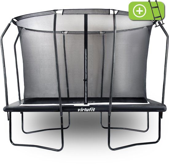 VirtuFit Premium Rechthoekige Trampoline met Veiligheidsnet - Zwart - 213 x 305 cm