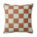 Chhatwal & Jonsson Housse de coussin Buffalo Check Aqua-apricot orange, 50x50 cm