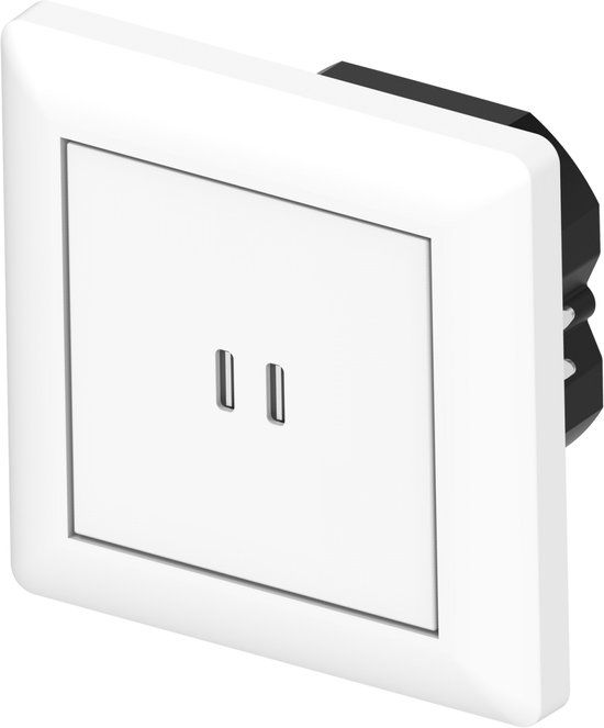 KAKU ProCharge USB-C inbouw wandcontactdoos duo - 2 snelladers USB-C poorten - Wit