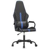 VidaXL Fauteuil de massage en cuir synthétique noir et bleu