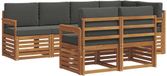 vidaXL - Canapé d'angle - 7 places - Naturel et anthracite - Polyester