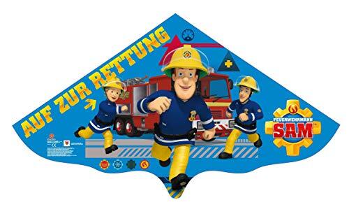 Paul Günther GmbH & Co. KG Paul Günther 1217 - kinderdraak met brandweerman Sam motief, inleginerdraak van robuuste PE-folie voor kinderen vanaf 4 jaar met wikkelgreep en koord, ca. 115 x 63 cm groot