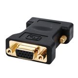 HQ DVI-I/VGA Adapter Mannelijk naar Vrouwelijk Zwart