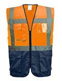 Portwest C476 HiVis Verkeersvest Fluororanje/Marineblauw Maat XL