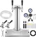 Tour à bière sans marque avec deux robinets - Régulateur à double manomètre - Coupleur de cylindre système S - Inox - Argent