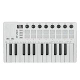 M-Vave SMK 25 MKII - Draadloze BT Midi-toetsenbordcontroller met 16 verlichte drumpads, 8 knoppen, arpeggio, USB, wit