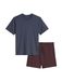 Marc O'Polo Pyjama kort 'Classic' donkerblauw / bordeaux