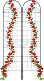 Relaxdays Plantenklimrek set van 2 - 220 x 50 cm - Metaal - Groen