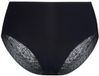 Bye Bra Dames maxi slip Ondergoed met Hoge Taille en Volledige Bedekking, Zachte Tule Stretch Polyamide Élasthanne Naadloze Look, Beige & Zwart (Zwart, XXL)