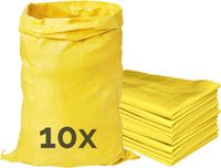 Garronda 85 x 50 cm 10 stuks Zandzakken Puinzakken Geweven Zakken Geel GD-0258