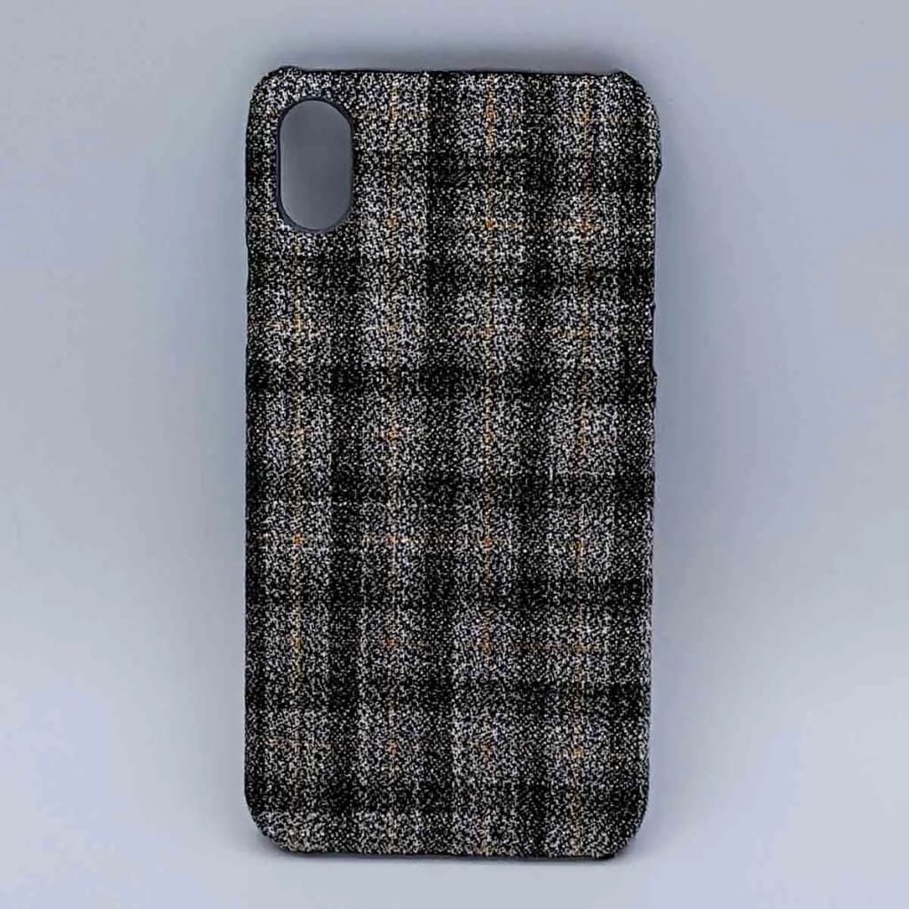 gsmschermkapot iPhone XR - hoesje - stof - Schotse ruit - Grijs
