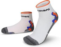 NORMANI 2 paar sportsokken met korte schacht, unisex, wit/oranje, maat 35-38