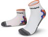 NORMANI 2 paar sportsokken met korte schacht, unisex, wit/oranje, maat 35-38