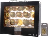 Decoris Kaemingk B.V. Kerstversiering glazen kerstballen pakket 5-6-7 cm champagne mix 92 stuks met champagnekleurige haakjes